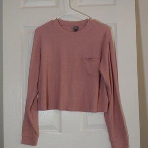 Wild Fable Rose Pink Oversized Cropped Lighteight Sweatshirt New Size XS